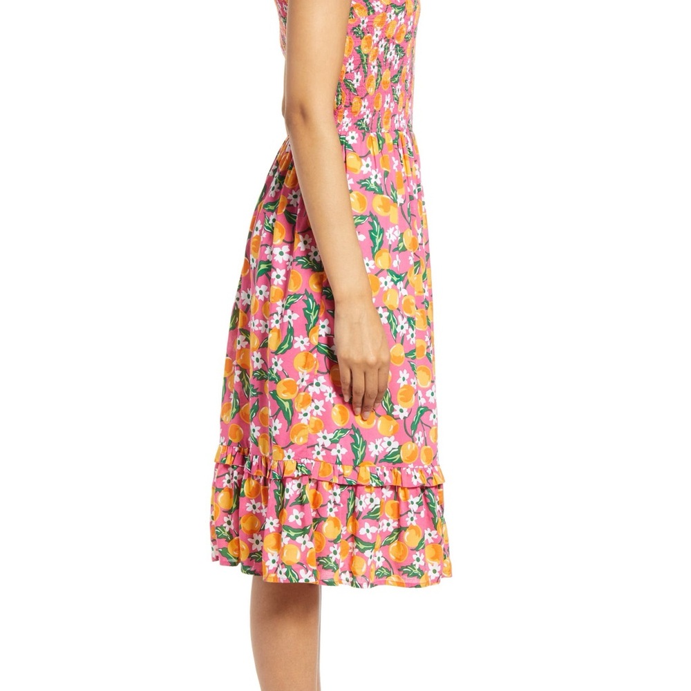 Draper James Orange Blossom Smocked Dress with Pockets Size Medium - Picture 9 of 12